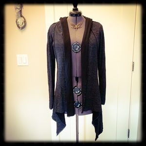 Cut Loose Raw Hem Hooded Jacket Small